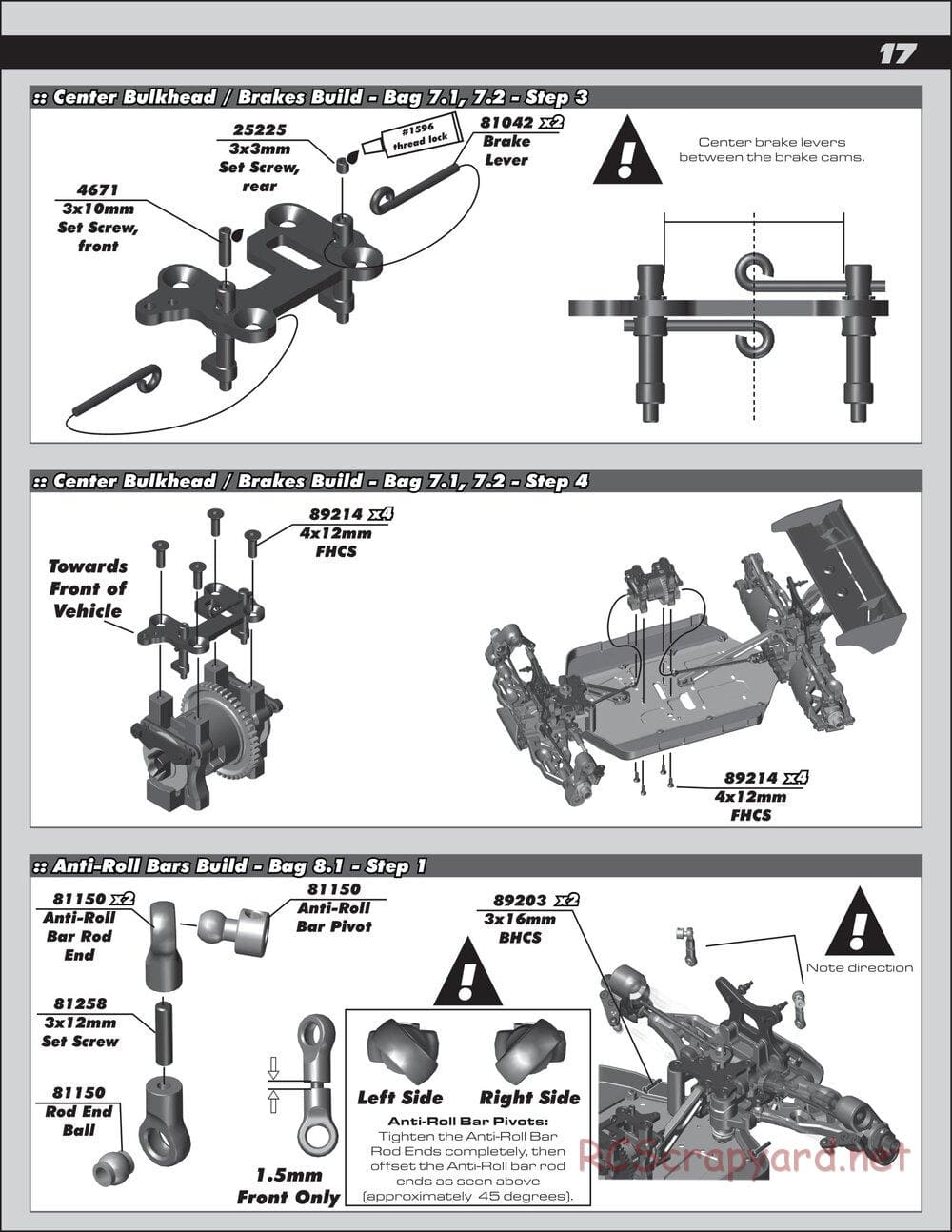 Team Associated - RC8B3.1 Team - Manual - Page 17