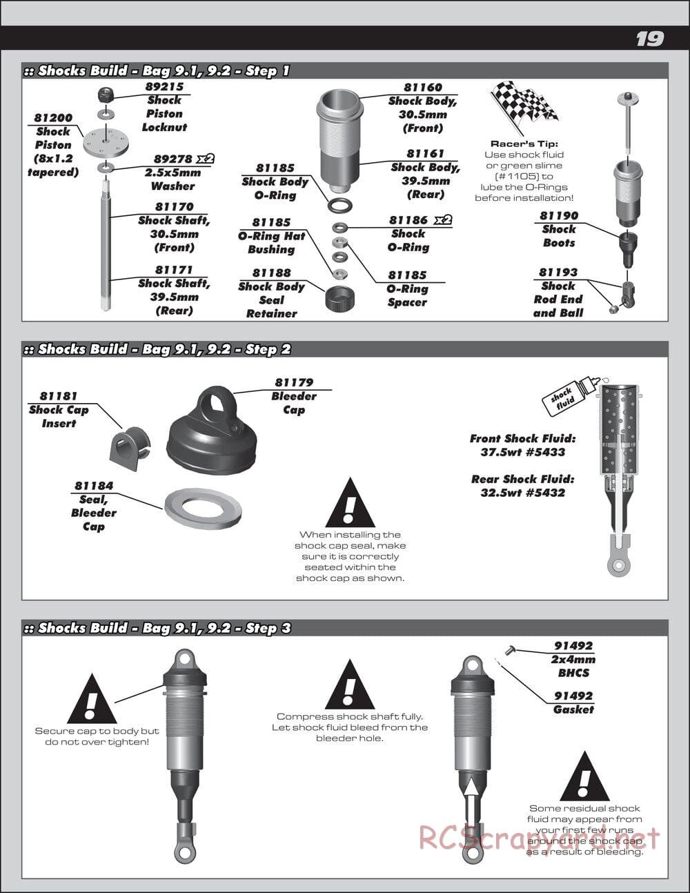 Team Associated - RC8B3.1 Team - Manual - Page 19