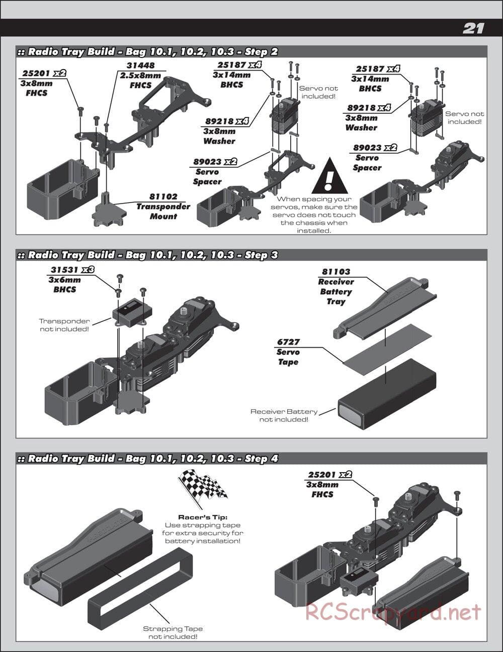 Team Associated - RC8B3.1 Team - Manual - Page 21