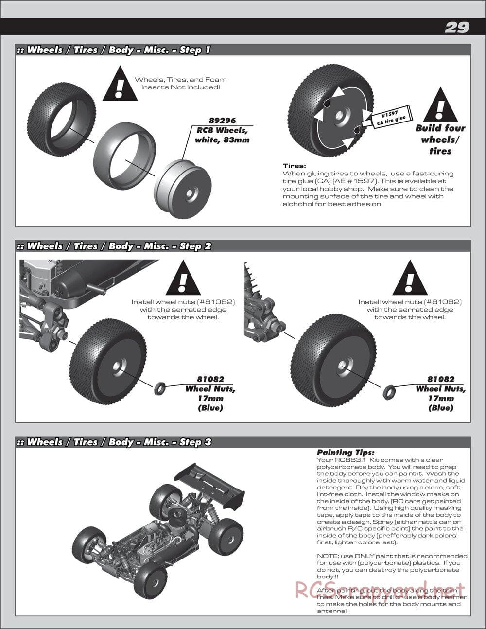 Team Associated - RC8B3.1 Team - Manual - Page 29