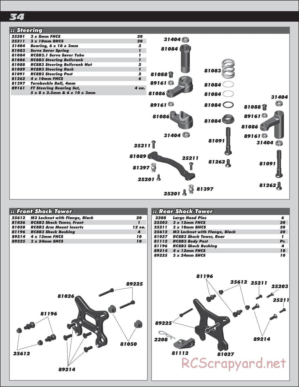 Team Associated - RC8B3.1 Team - Manual - Page 34