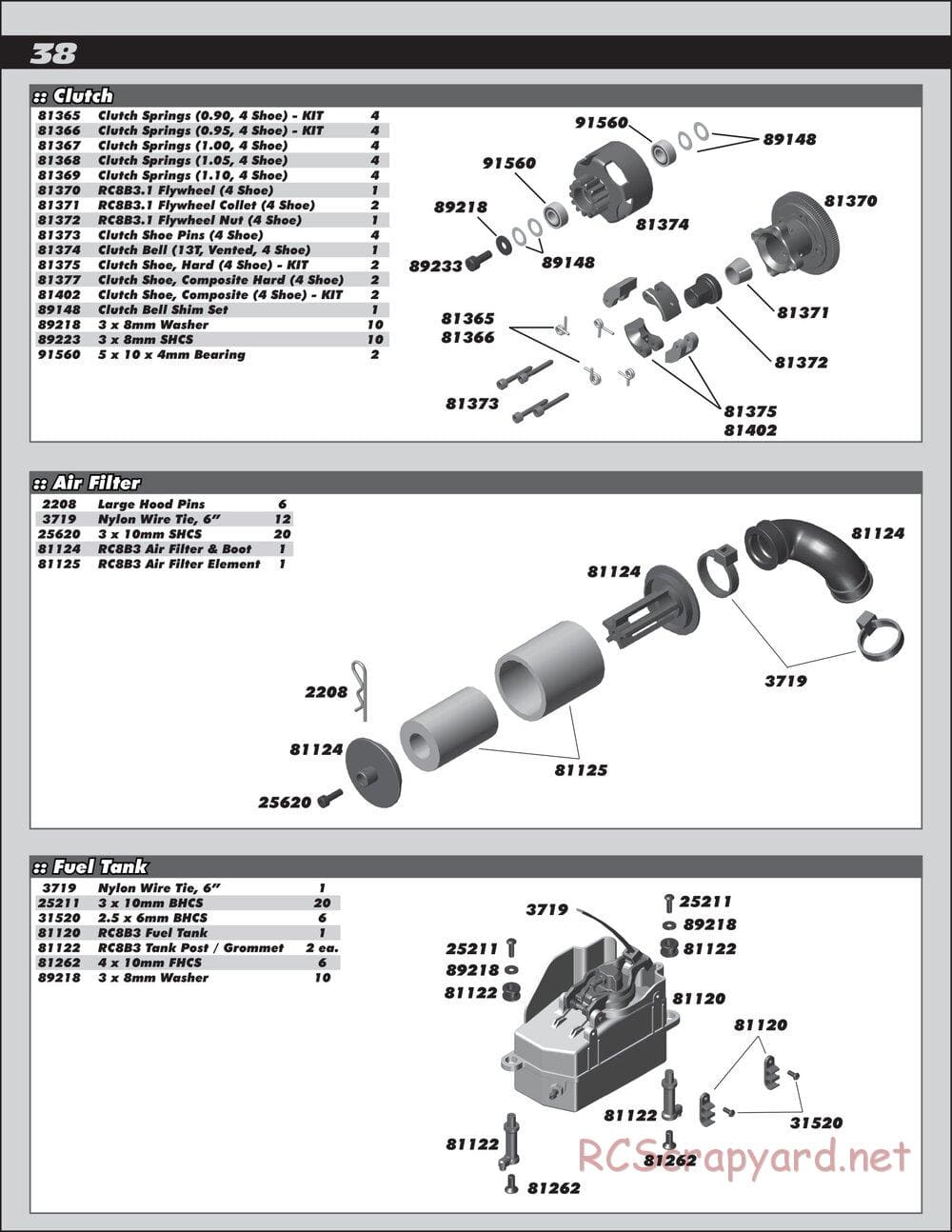 Team Associated - RC8B3.1 Team - Manual - Page 38