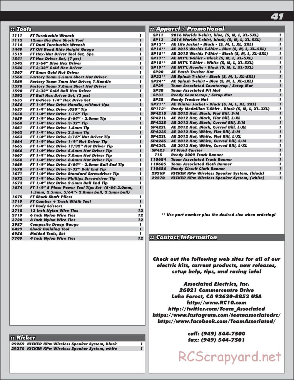 Team Associated - RC8B3.1 Team - Manual - Page 41