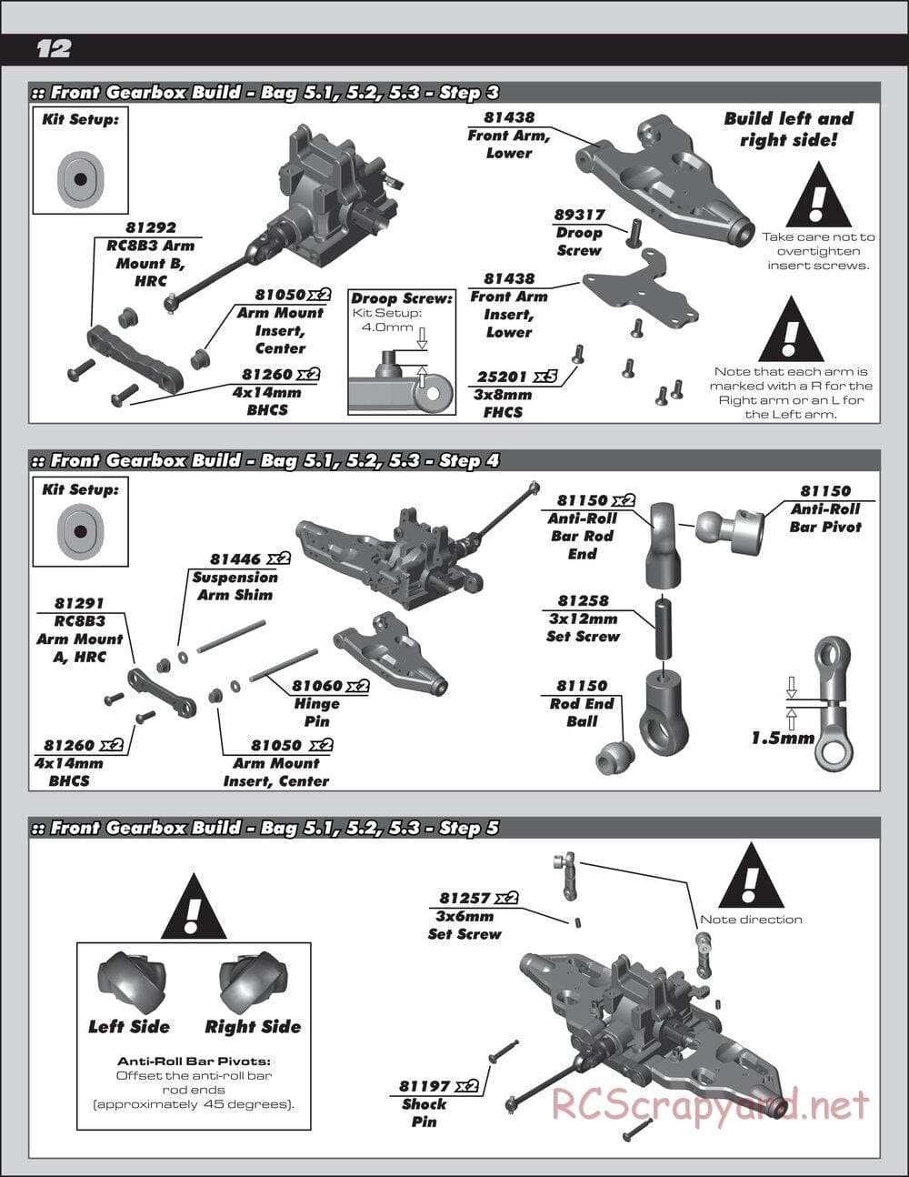 Team Associated - RC8B3.2 Team - Manual - Page 12