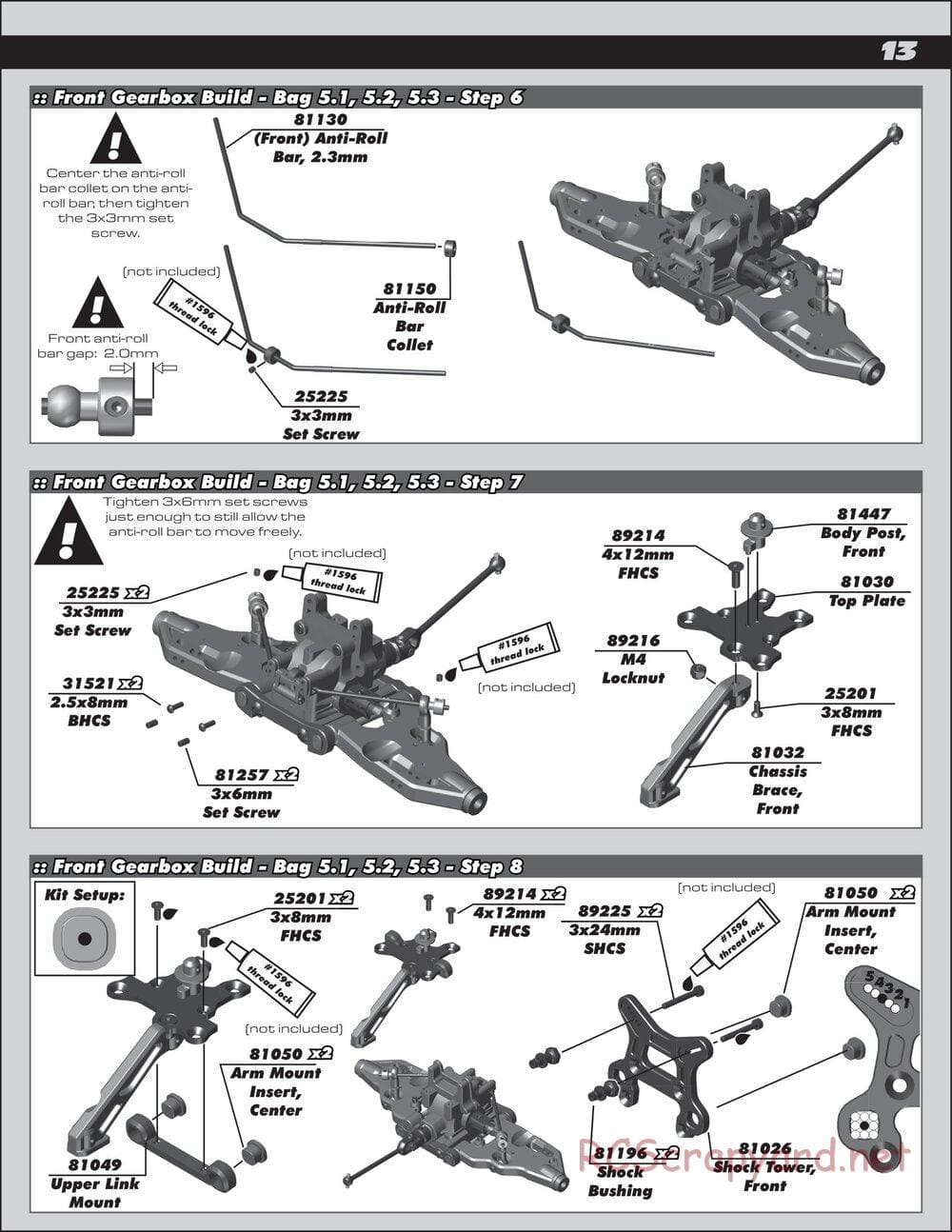 Team Associated - RC8B3.2 Team - Manual - Page 13