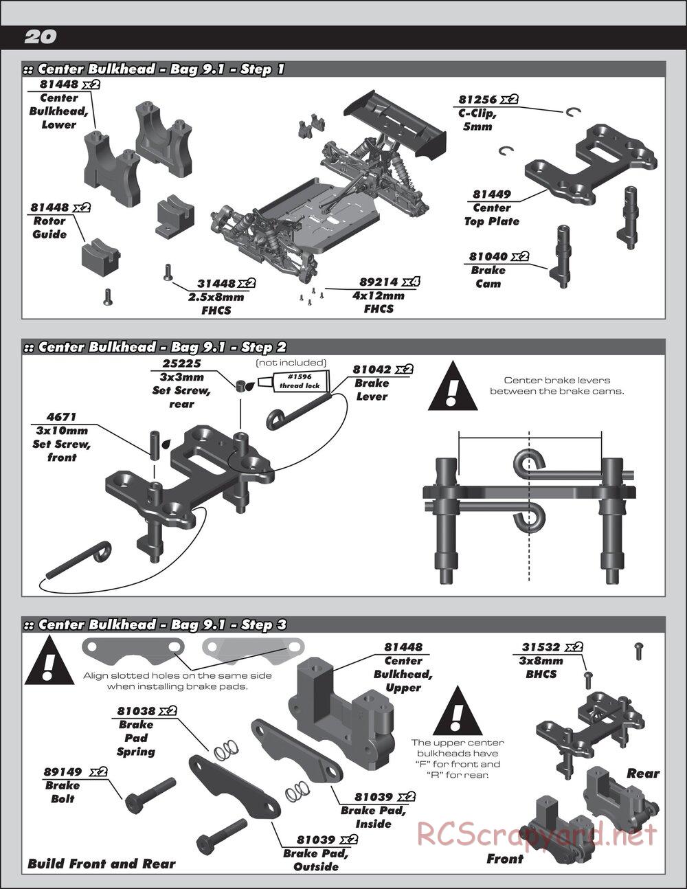 Team Associated - RC8B3.2 Team - Manual - Page 20