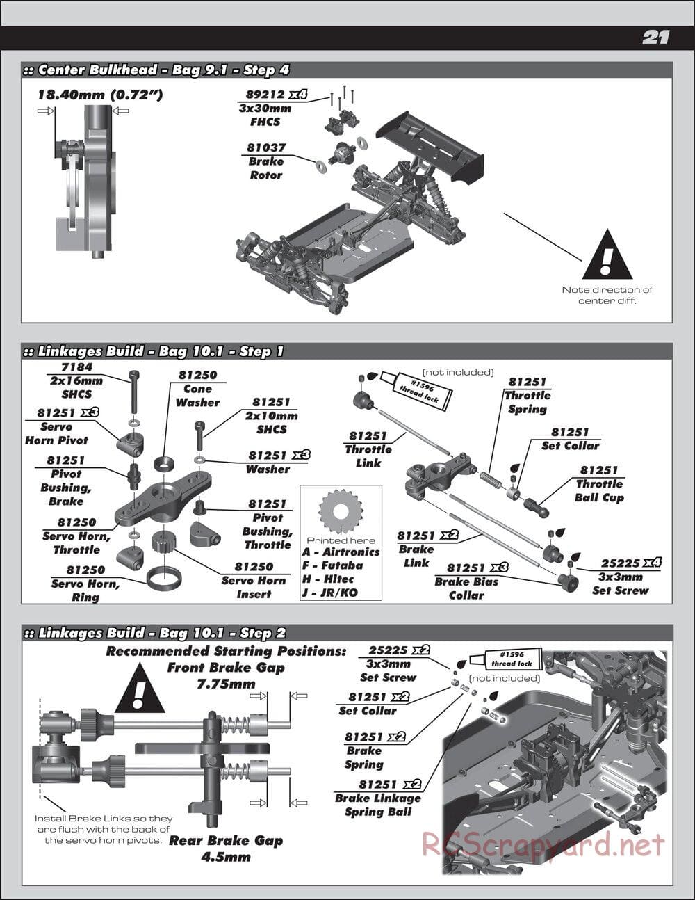 Team Associated - RC8B3.2 Team - Manual - Page 21