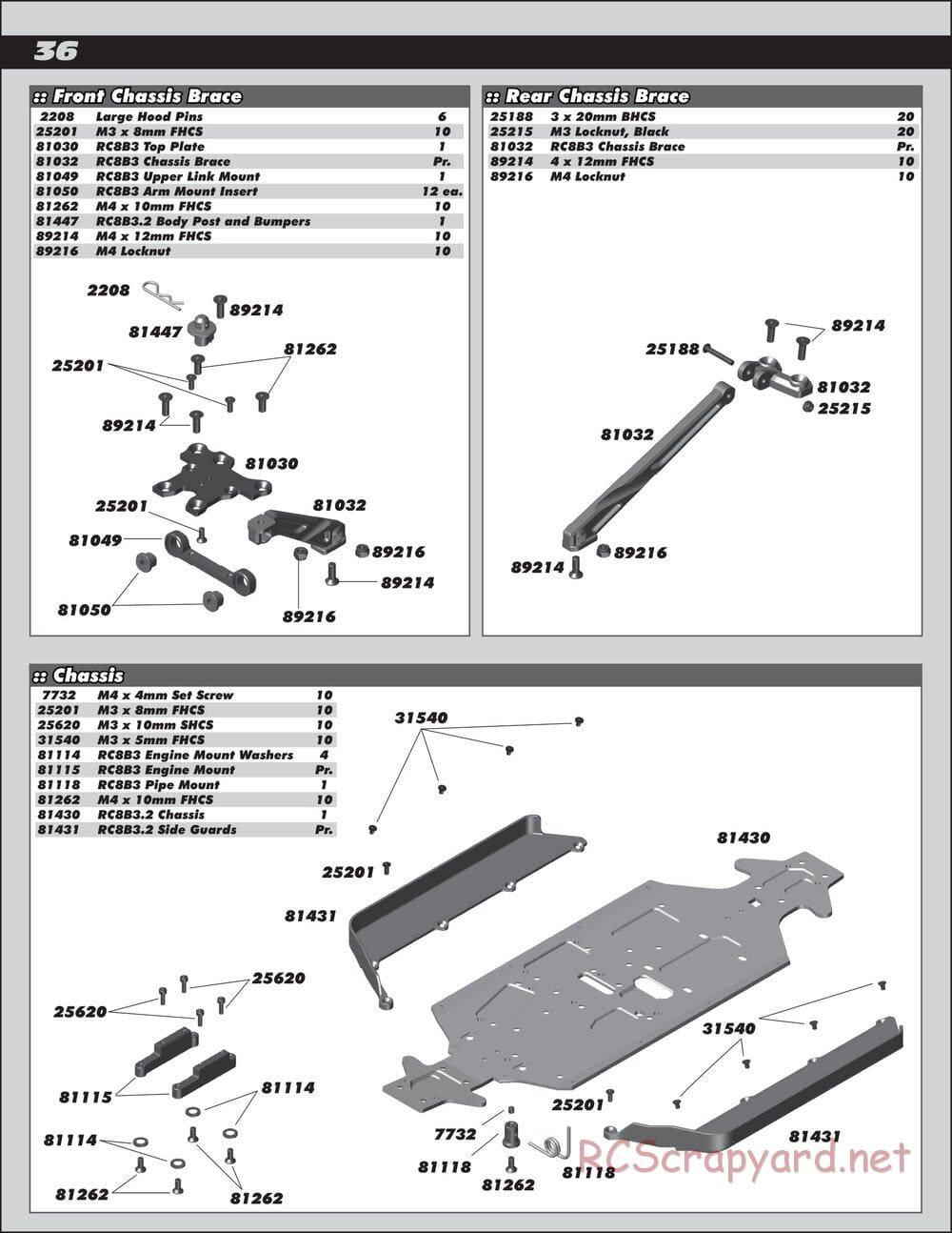 Team Associated - RC8B3.2 Team - Manual - Page 36