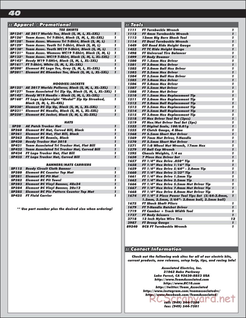 Team Associated - RC8B3.2 Team - Manual - Page 40