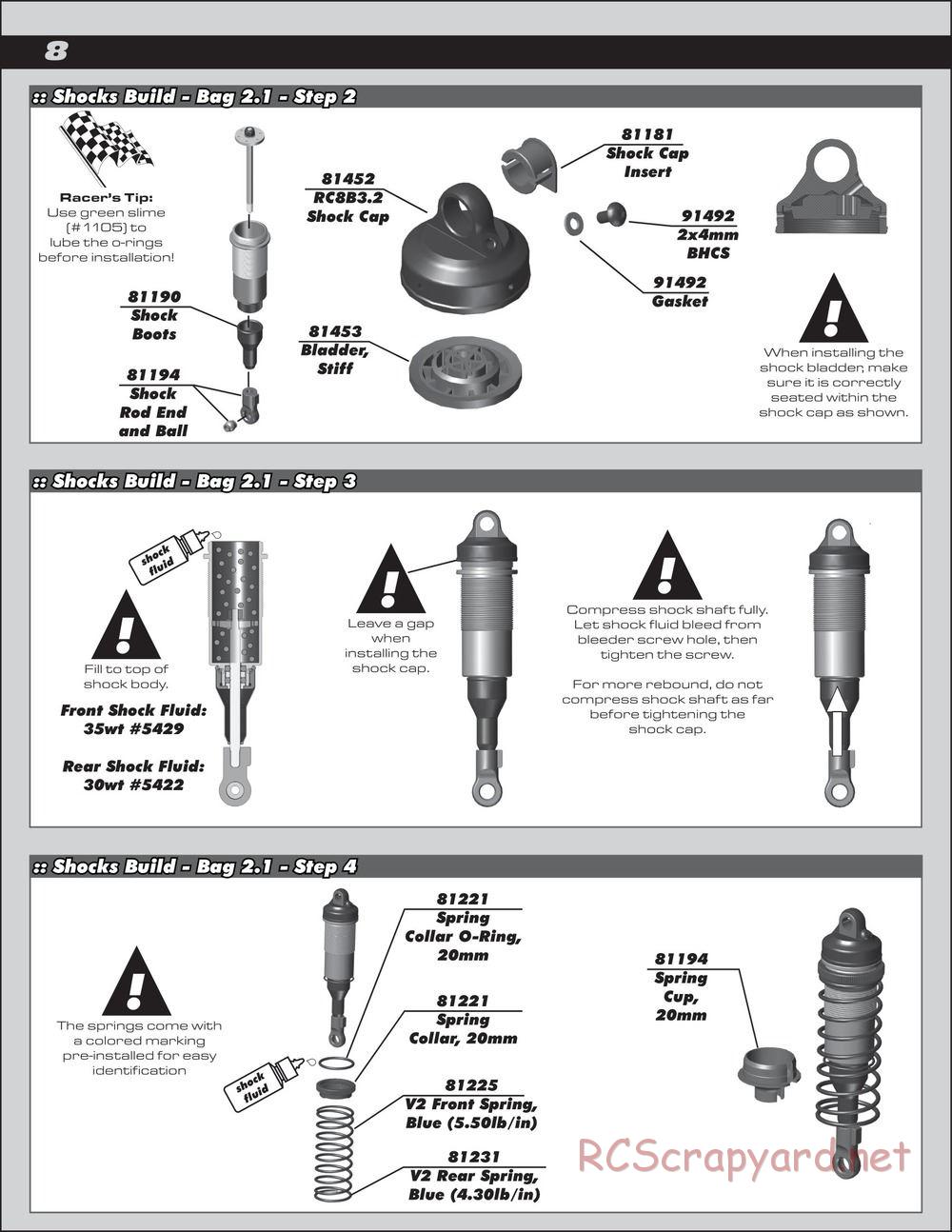 Team Associated - RC8B3.2e Team - Manual - Page 8