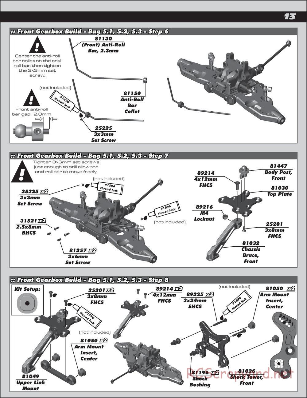 Team Associated - RC8B3.2e Team - Manual - Page 13