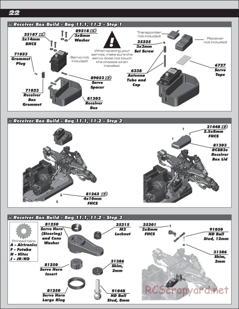 Team Associated - RC8B3.2e Team - Manual - Page 22