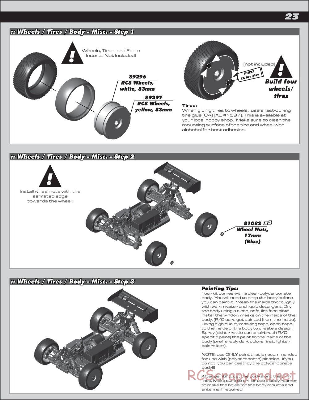 Team Associated - RC8B3.2e Team - Manual - Page 23