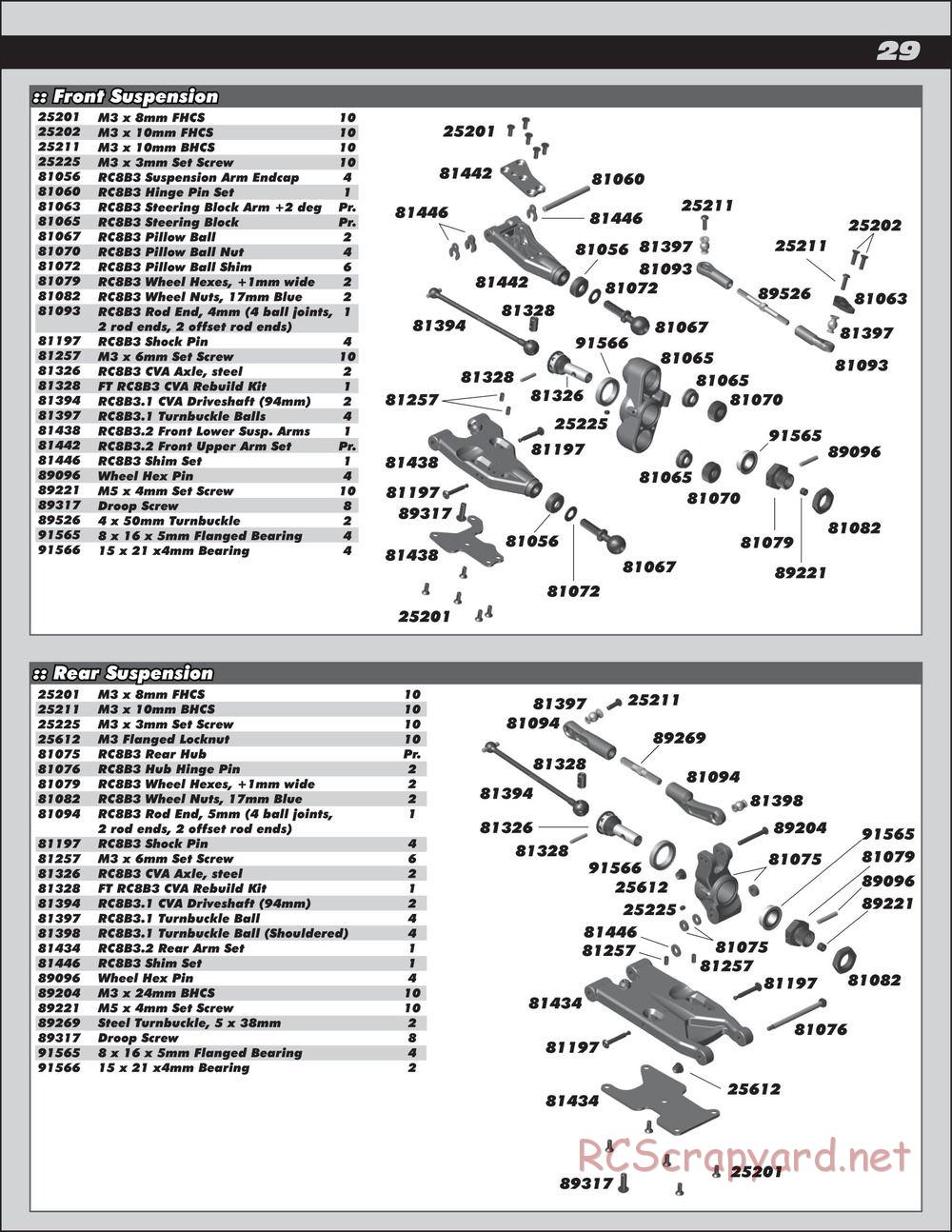 Team Associated - RC8B3.2e Team - Manual - Page 29