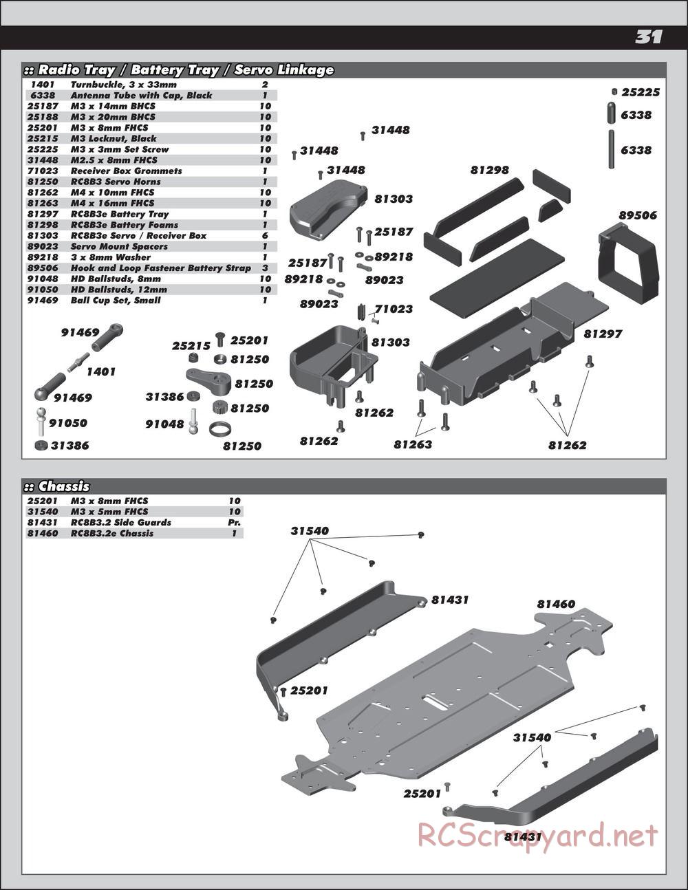 Team Associated - RC8B3.2e Team - Manual - Page 31