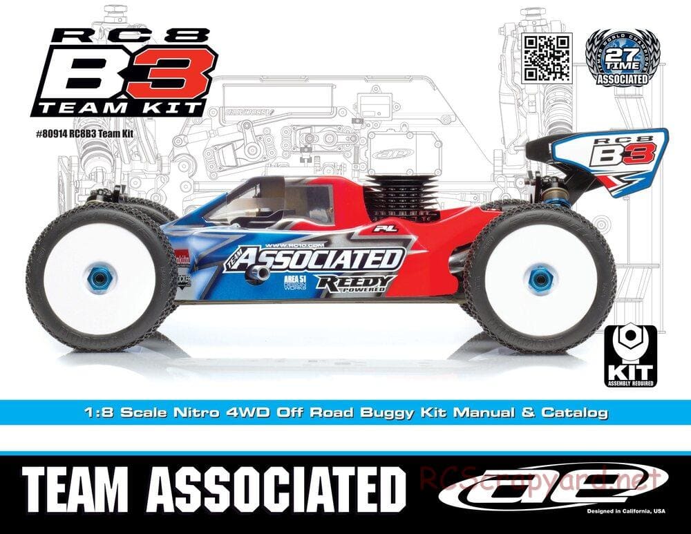 Team Associated - RC8B3 Team - Manual - Page 1