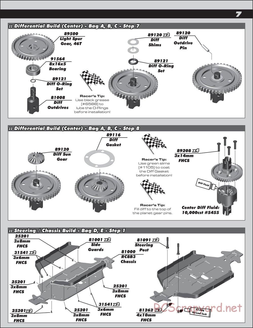 Team Associated - RC8B3 Team - Manual - Page 7