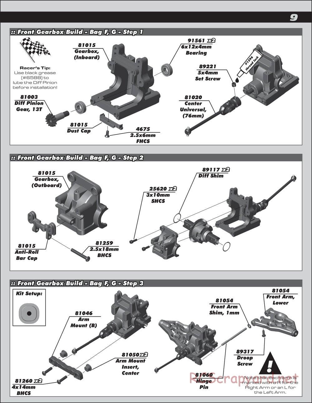 Team Associated - RC8B3 Team - Manual - Page 9