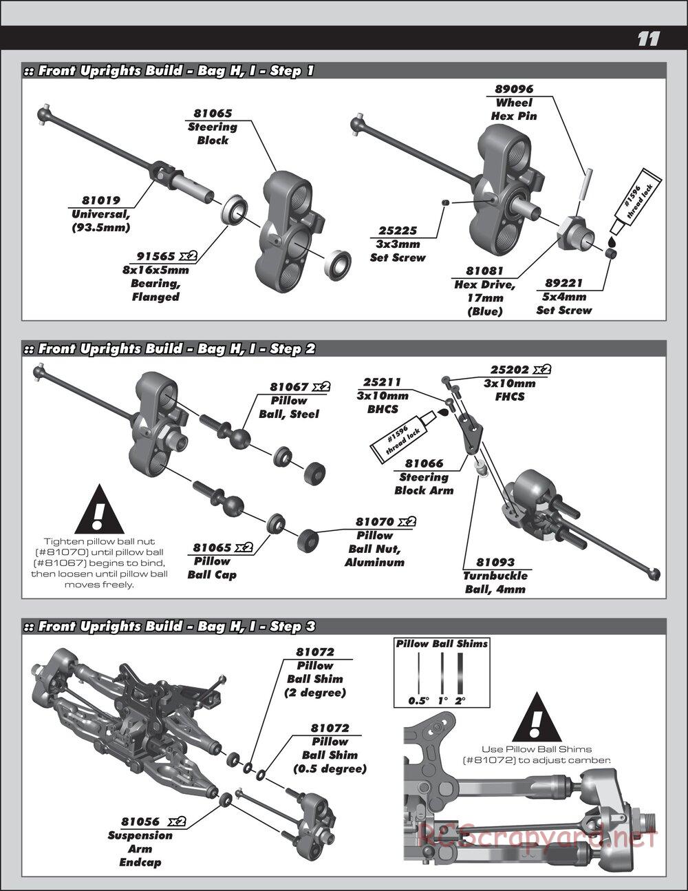 Team Associated - RC8B3 Team - Manual - Page 11