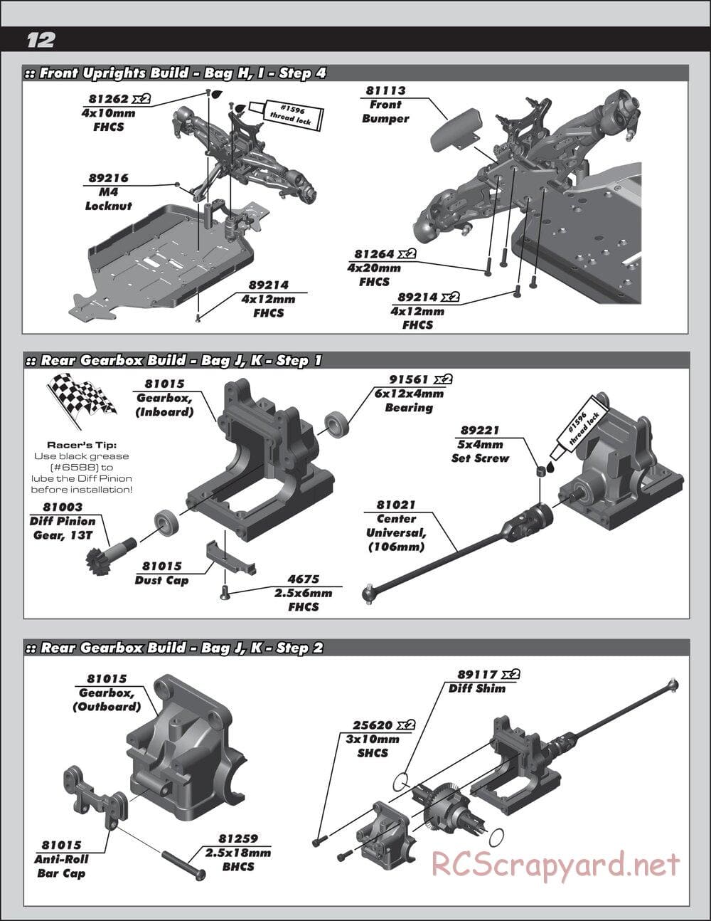 Team Associated - RC8B3 Team - Manual - Page 12