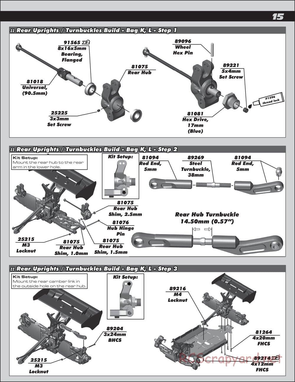 Team Associated - RC8B3 Team - Manual - Page 15