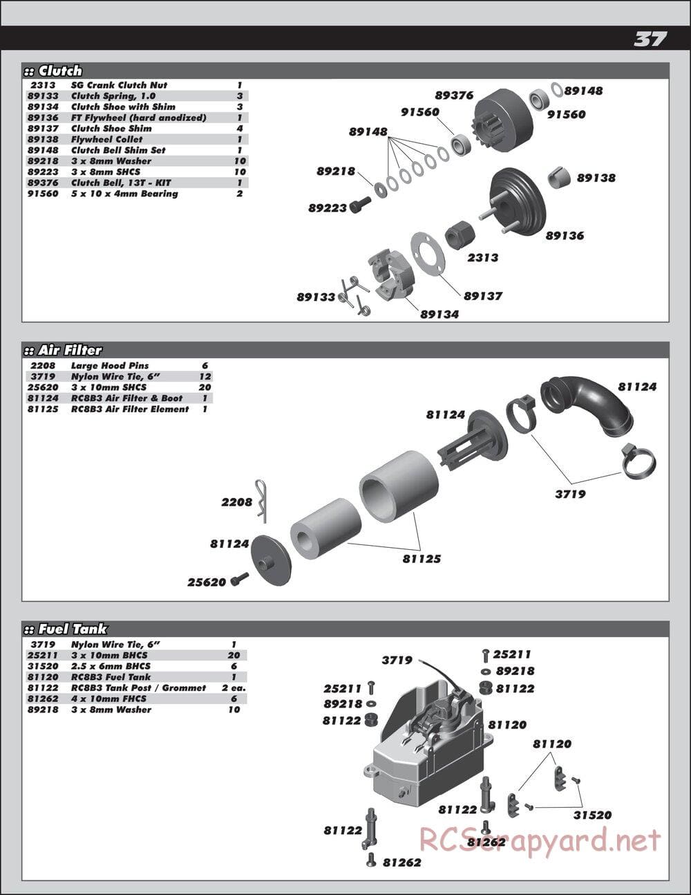 Team Associated - RC8B3 Team - Manual - Page 37