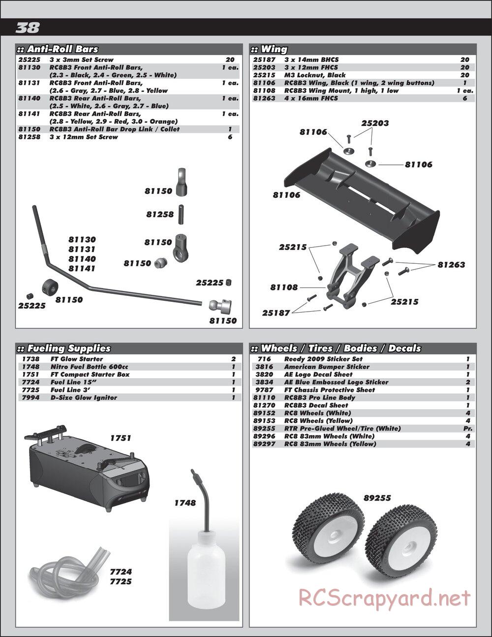 Team Associated - RC8B3 Team - Manual - Page 38