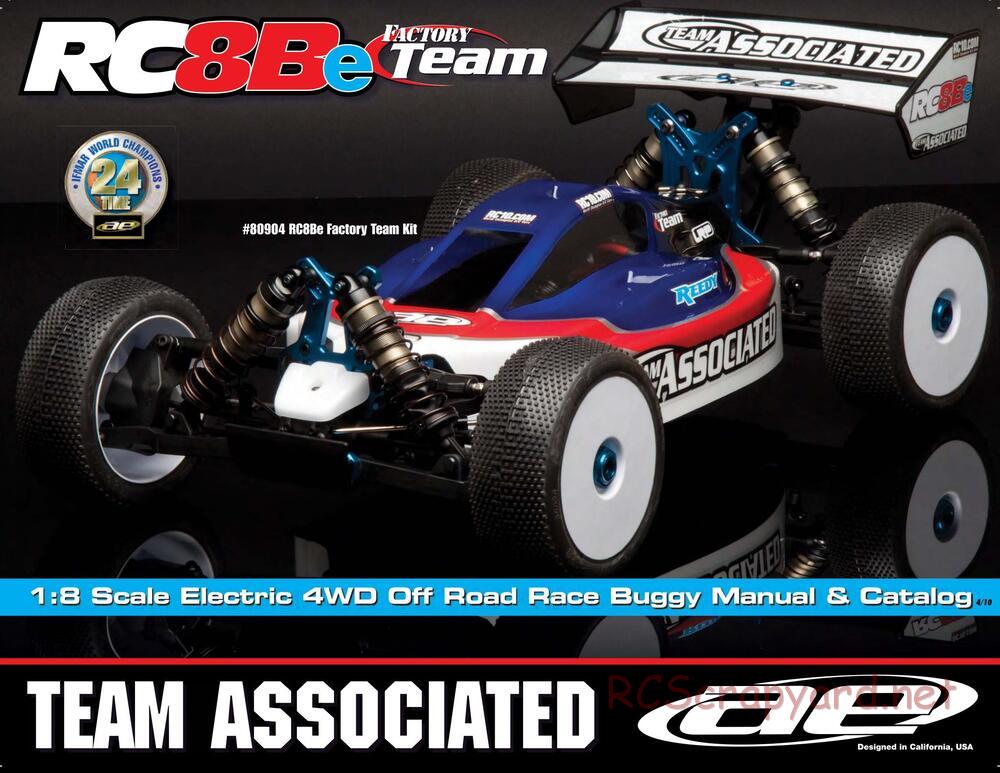 Team Associated - RC8Be Factory Team - Manual - Page 1