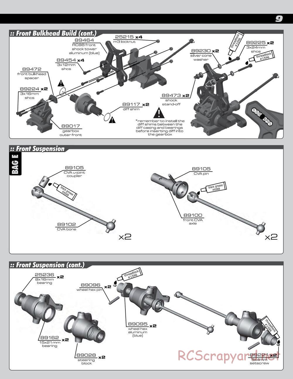 Team Associated - RC8Be Factory Team - Manual - Page 9