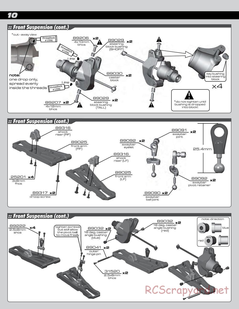 Team Associated - RC8Be Factory Team - Manual - Page 10