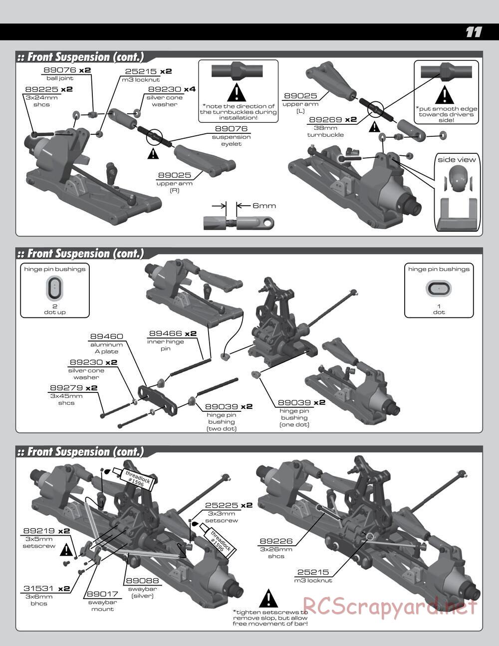 Team Associated - RC8Be Factory Team - Manual - Page 11