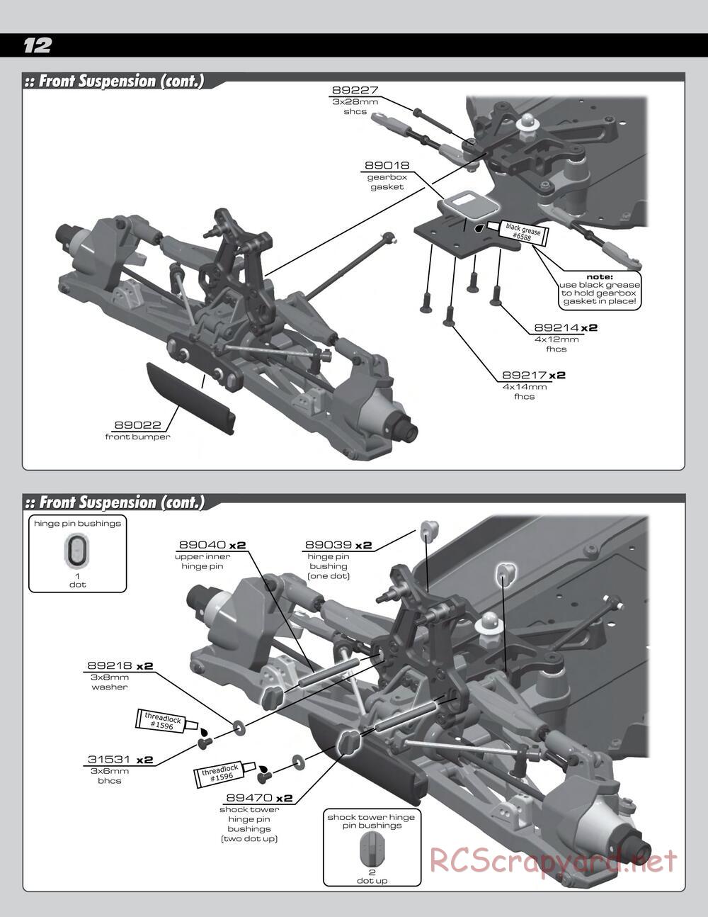 Team Associated - RC8Be Factory Team - Manual - Page 12