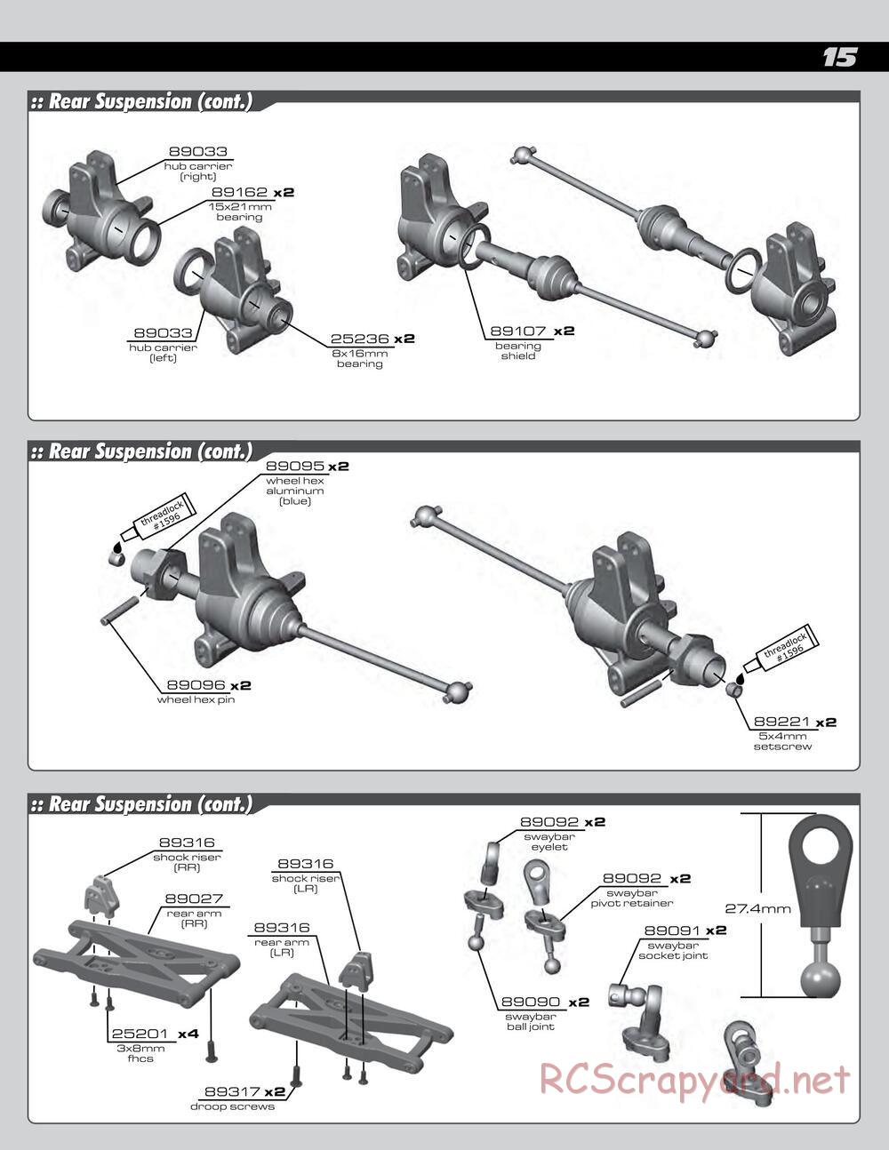 Team Associated - RC8Be Factory Team - Manual - Page 15