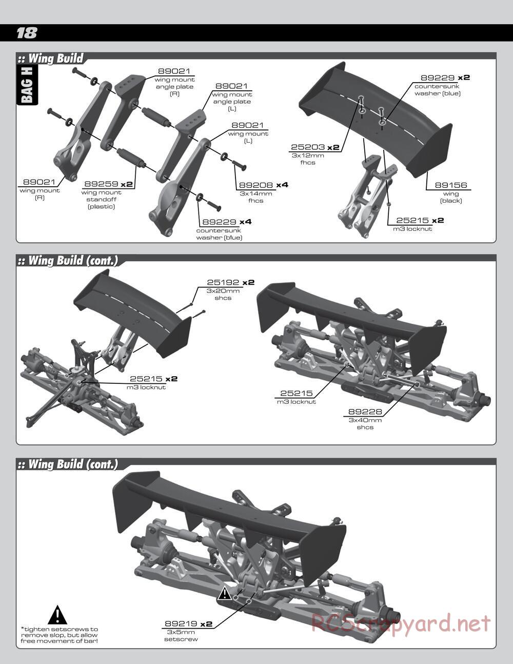 Team Associated - RC8Be Factory Team - Manual - Page 18