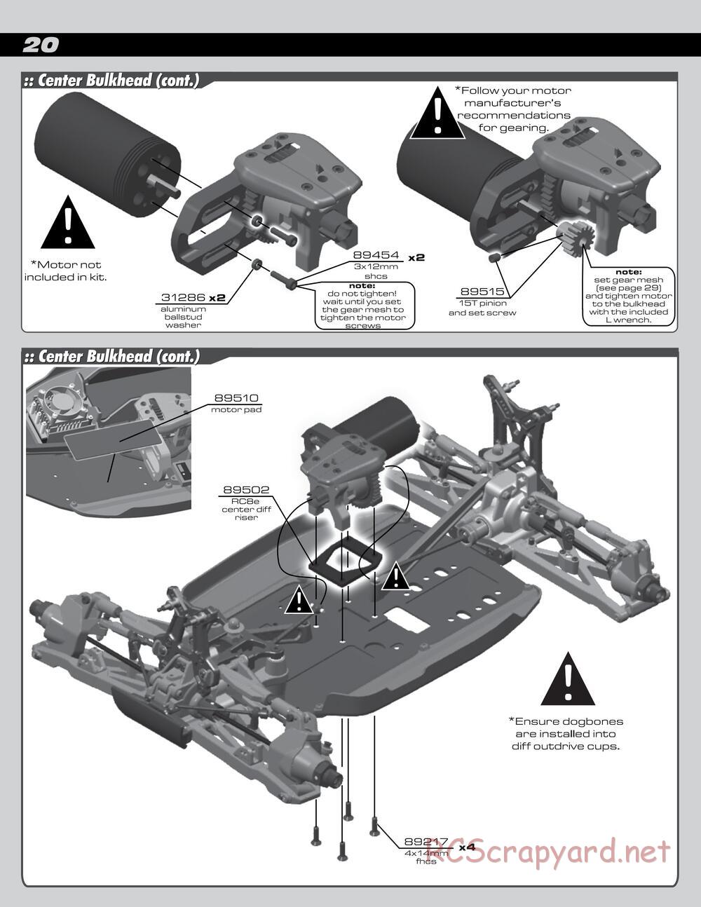 Team Associated - RC8Be Factory Team - Manual - Page 20