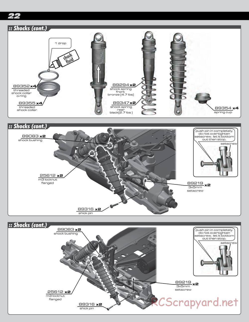 Team Associated - RC8Be Factory Team - Manual - Page 22