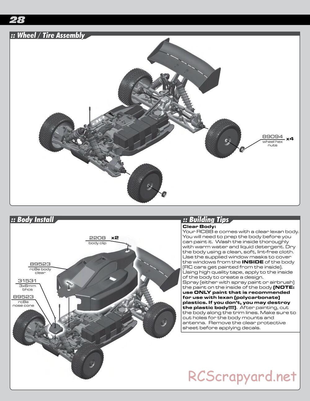 Team Associated - RC8Be Factory Team - Manual - Page 28