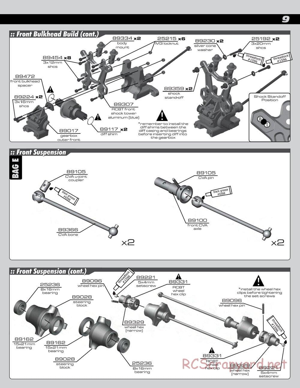 Team Associated - RC8T Factory Team CE - Manual - Page 9