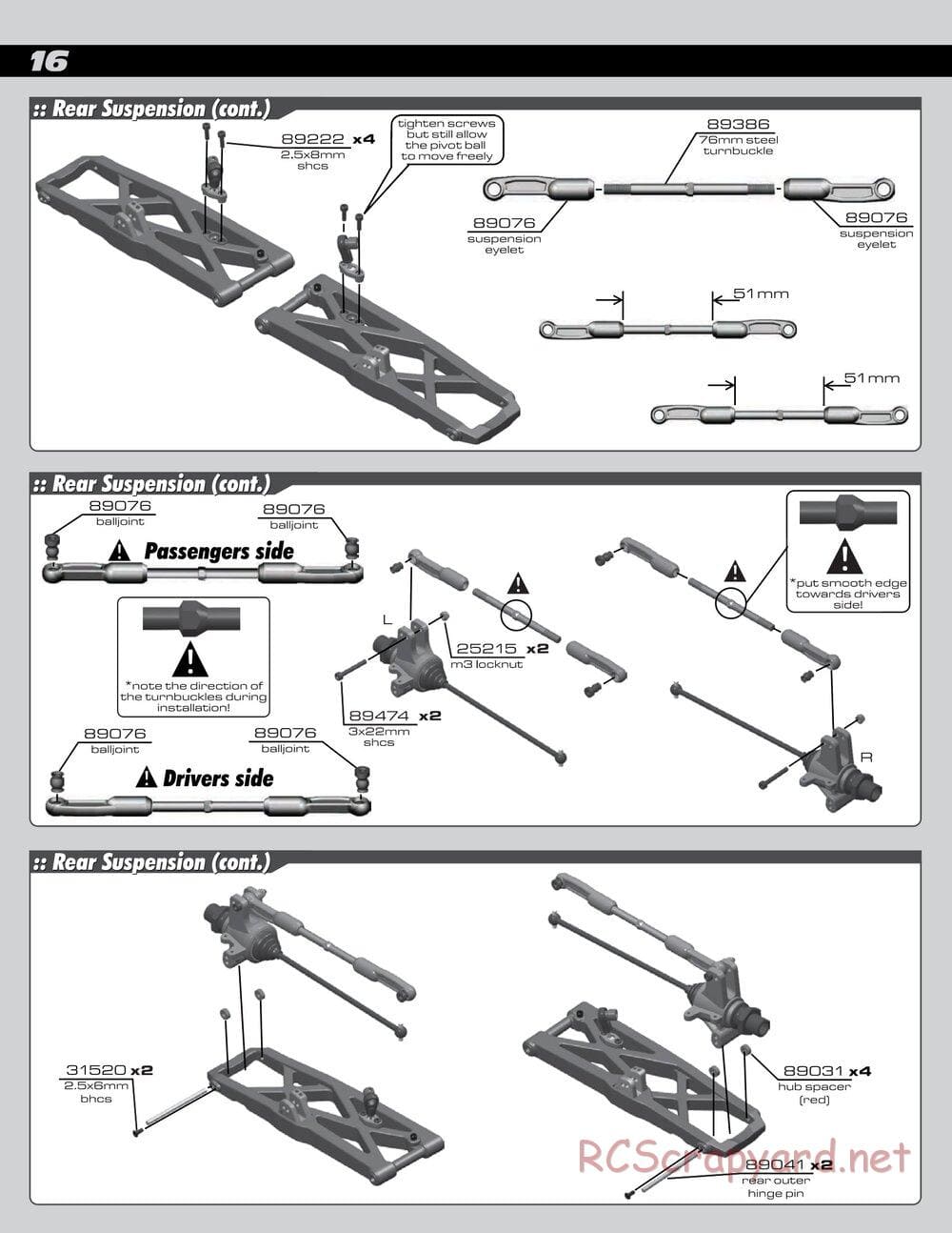 Team Associated - RC8T Factory Team CE - Manual - Page 16