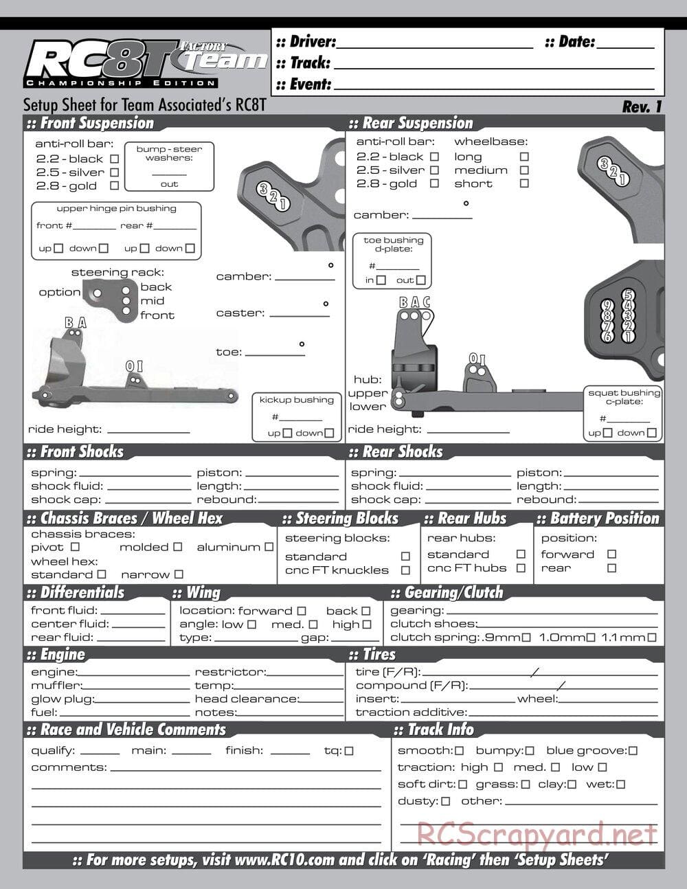 Team Associated - RC8T Factory Team CE - Manual - Page 37