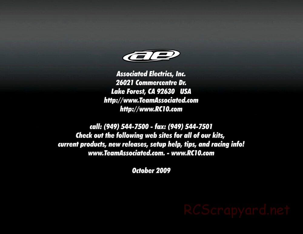 Team Associated - RC8T Factory Team CE - Manual - Page 38