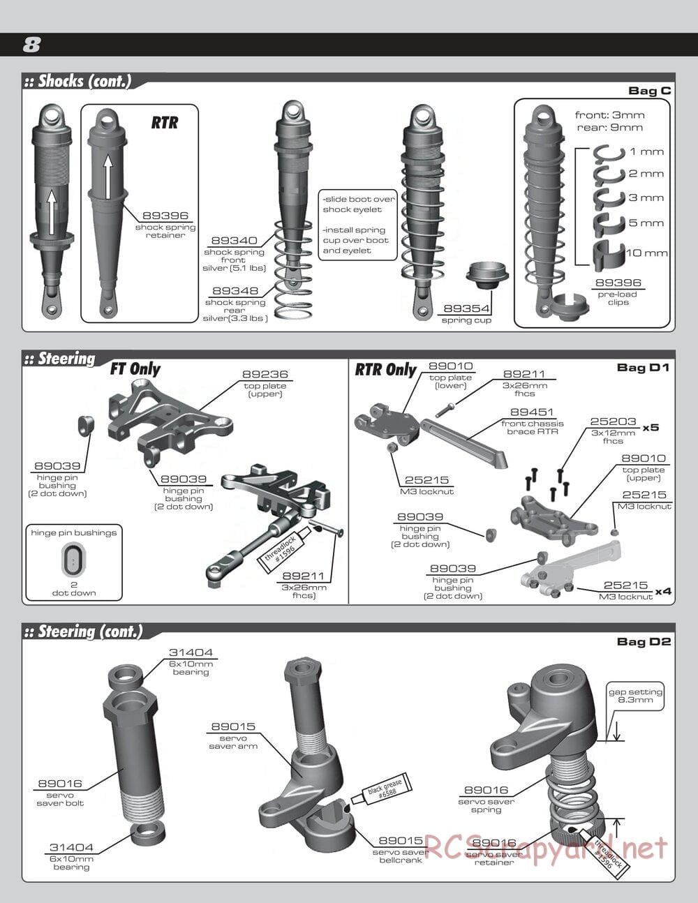 Team Associated - RC8T Factory Team - Manual - Page 8