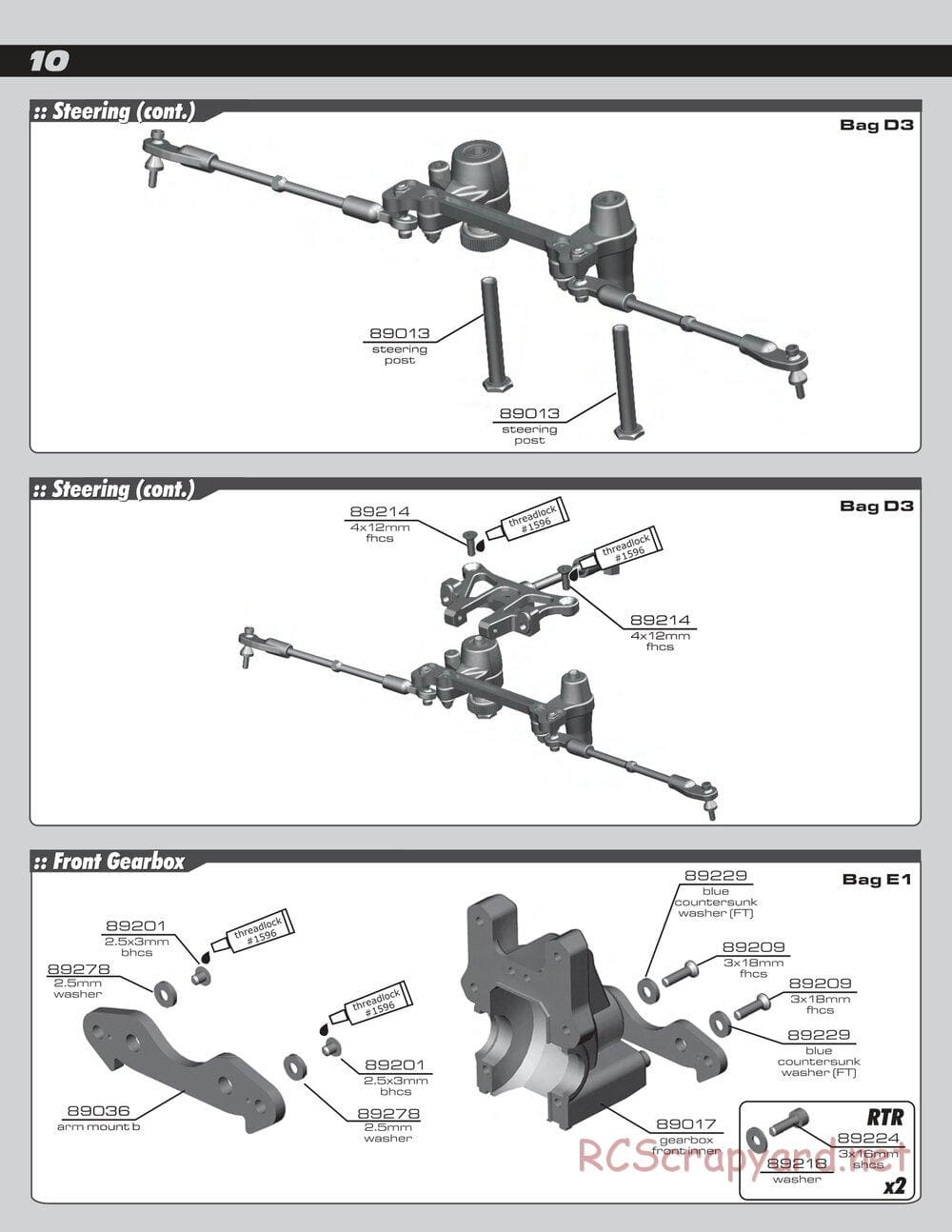 Team Associated - RC8T Factory Team - Manual - Page 10