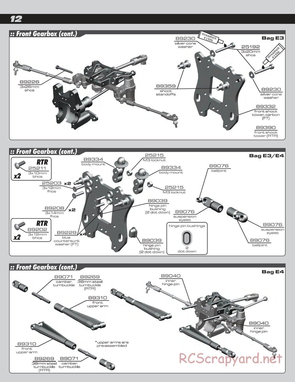Team Associated - RC8T Factory Team - Manual - Page 12