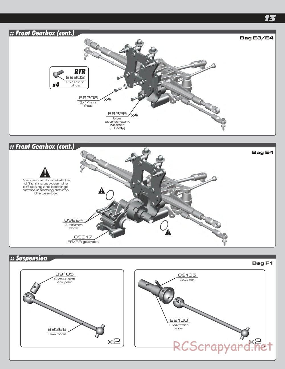 Team Associated - RC8T Factory Team - Manual - Page 13