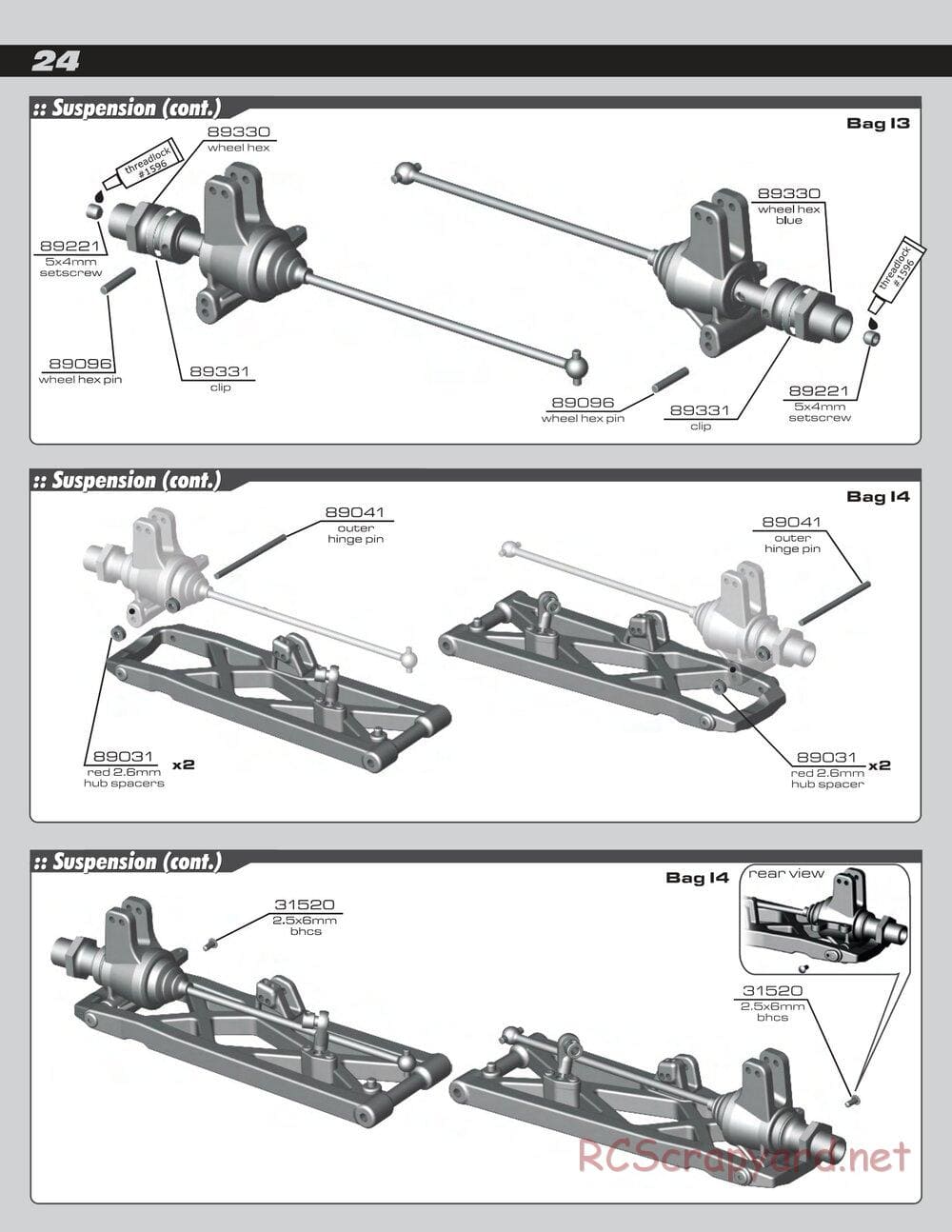 Team Associated - RC8T Factory Team - Manual - Page 24