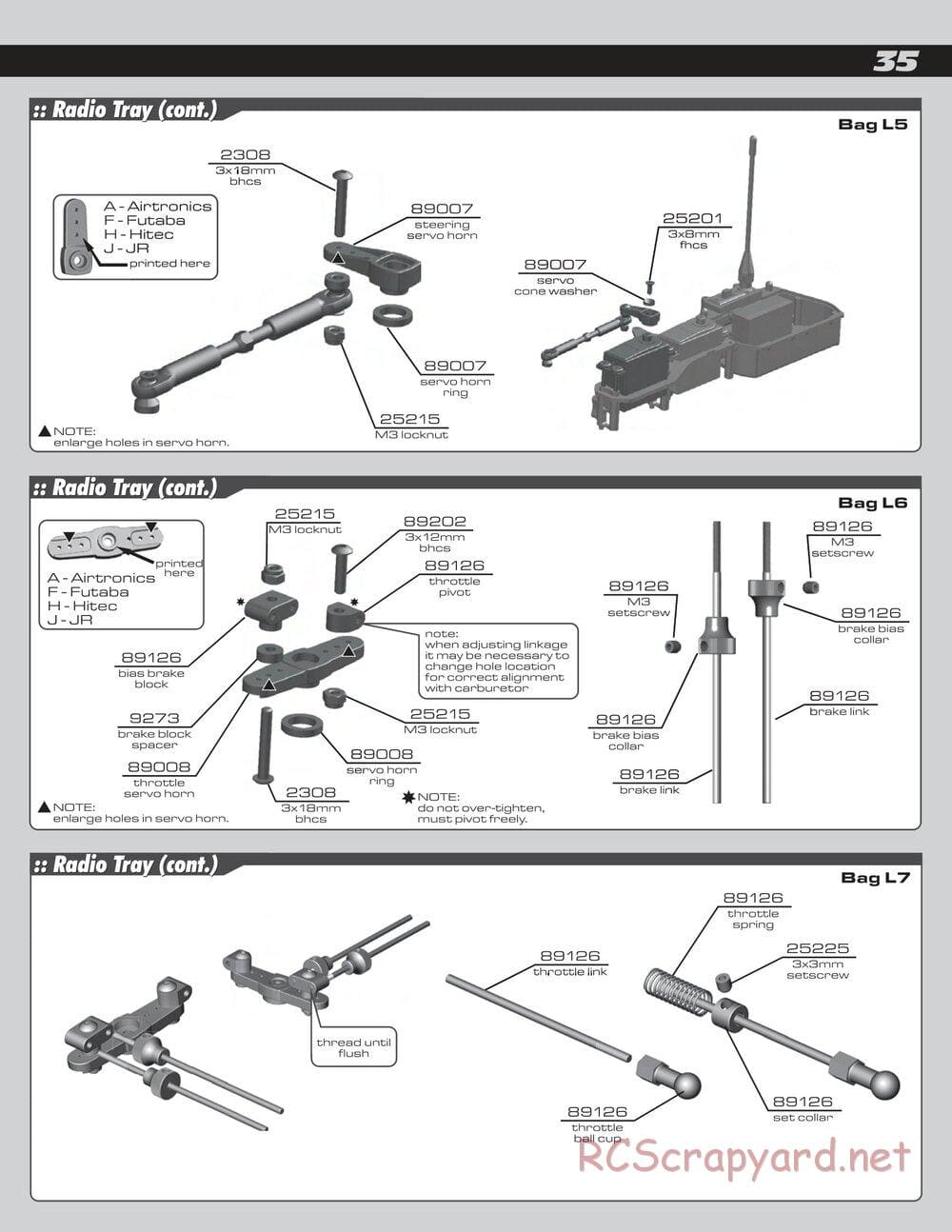 Team Associated - RC8T Factory Team - Manual - Page 35