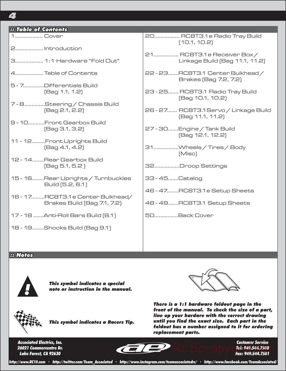 Team Associated - RC8T3.1 Team - Manual - Page 4