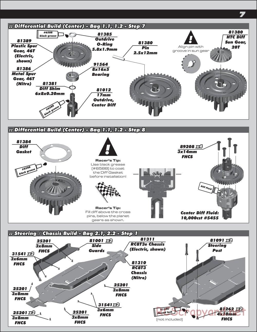 Team Associated - RC8T3.1 Team - Manual - Page 7