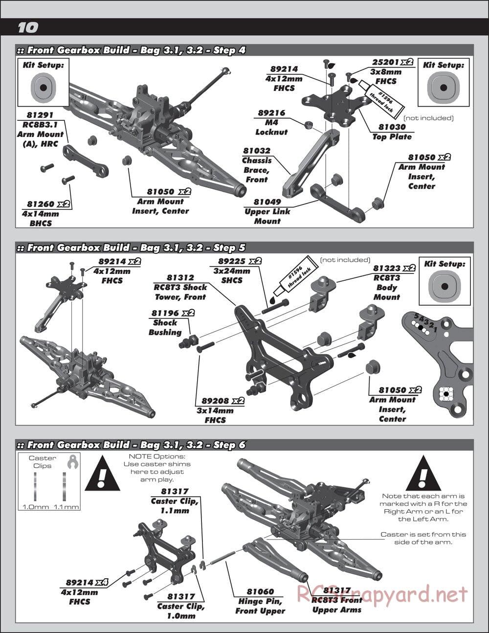 Team Associated - RC8T3.1 Team - Manual - Page 10